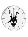 Scary Bunny Face Black 10 InchRound Wall Clock with Numbers-Wall Clock-TooLoud-White-Davson Sales
