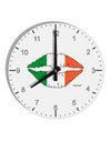 Irish Flag Kiss 10 InchRound Wall Clock with Numbers by TooLoud-Wall Clock-TooLoud-White-Davson Sales