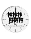 Twelve Drummers Drumming Text 10 InchRound Wall Clock with Numbers-Wall Clock-TooLoud-White-Davson Sales