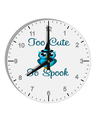 Owl Too Cute Blue 10 InchRound Wall Clock with Numbers-Wall Clock-TooLoud-White-Davson Sales