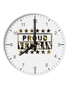 Proud Veteran Camo 10 InchRound Wall Clock with Numbers-Wall Clock-TooLoud-White-Davson Sales