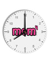 Mom to the Fourth Power - Cute Mom of 4 Design 10 InchRound Wall Clock with Numbers by TooLoud-Wall Clock-TooLoud-White-Davson Sales