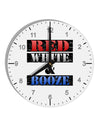 Red White & Booze 10 InchRound Wall Clock with Numbers-Wall Clock-TooLoud-White-Davson Sales