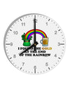 End Of The Rainbow Text 10 InchRound Wall Clock with Numbers-Wall Clock-TooLoud-White-Davson Sales