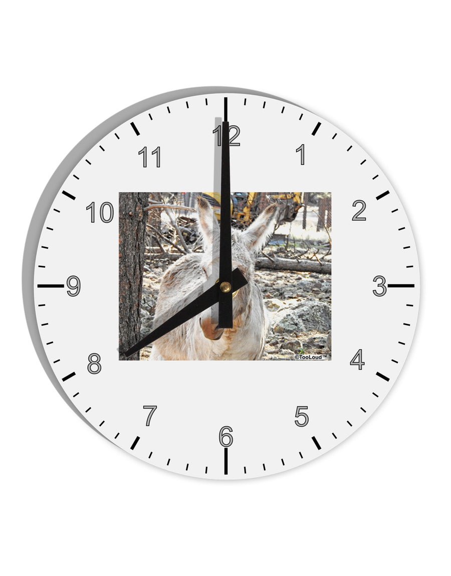 TooLoud Troubled Burro 10 InchRound Wall Clock with Numbers-Wall Clock-TooLoud-White-Davson Sales