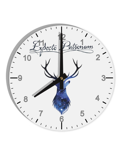 Expecto Patronum Space Stag 10 InchRound Wall Clock with Numbers-Wall Clock-TooLoud-White-Davson Sales