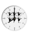 Nine Ladies Dancing 10 InchRound Wall Clock with Numbers-Wall Clock-TooLoud-White-Davson Sales