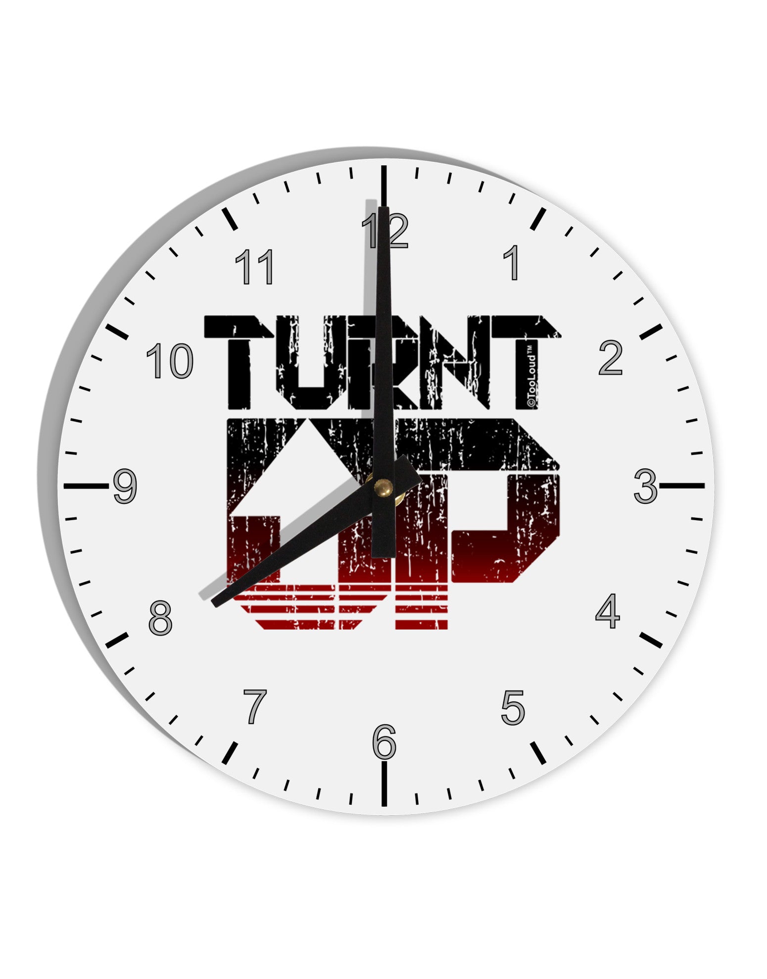 Turnt Up Distressed 10 InchRound Wall Clock with Numbers-Wall Clock-TooLoud-White-Davson Sales