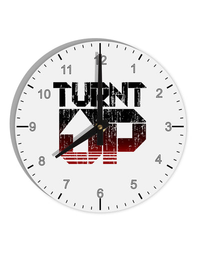 Turnt Up Distressed 10 InchRound Wall Clock with Numbers-Wall Clock-TooLoud-White-Davson Sales