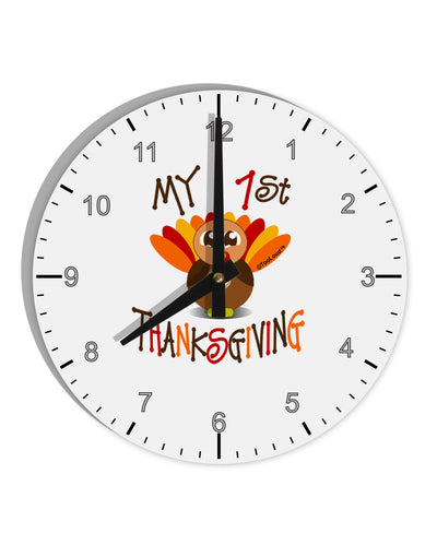 My 1st Thanksgiving 10 InchRound Wall Clock with Numbers-Wall Clock-TooLoud-White-Davson Sales