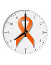 Leukemia Awareness Ribbon - Orange 10 InchRound Wall Clock with Numbers-Wall Clock-TooLoud-White-Davson Sales