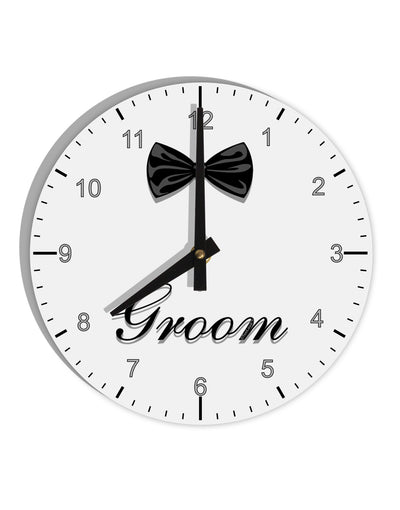 Tuxedo - Groom 10 InchRound Wall Clock with Numbers-Wall Clock-TooLoud-White-Davson Sales