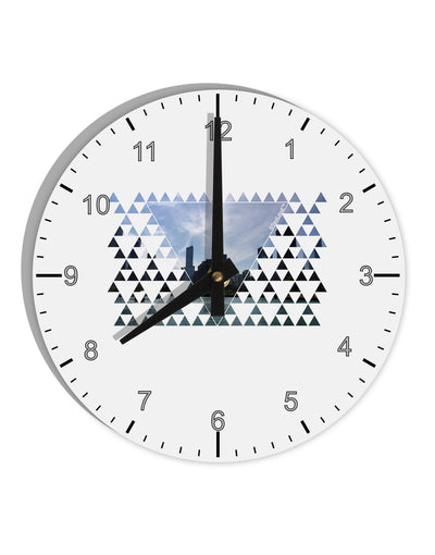 Chicago Triangles 10 InchRound Wall Clock with Numbers-Wall Clock-TooLoud-White-Davson Sales