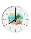 Fun Summer Beach Scene 10 InchRound Wall Clock with Numbers by TooLoud-Wall Clock-TooLoud-White-Davson Sales