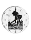 Colorado Landscape Watercolor BW 10 InchRound Wall Clock with Numbers-Wall Clock-TooLoud-White-Davson Sales