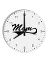 Mom - Sports Tail Script 10 InchRound Wall Clock with Numbers by TooLoud-Wall Clock-TooLoud-White-Davson Sales