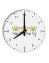 Happy Three Kings Day - 3 Crowns 10 InchRound Wall Clock with Numbers by TooLoud-Wall Clock-TooLoud-White-Davson Sales