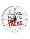 All You Need Is Tacos 10 InchRound Wall Clock with Numbers-Wall Clock-TooLoud-White-Davson Sales