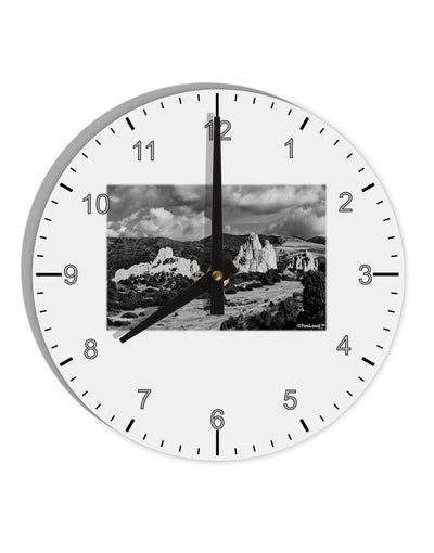 CO Mountain Forest Scene 10 InchRound Wall Clock with Numbers by TooLoud-Wall Clock-TooLoud-White-Davson Sales