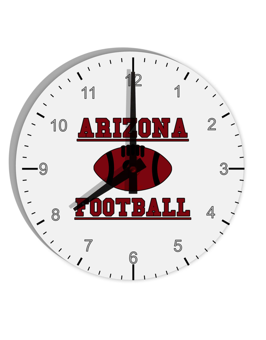 Arizona Football 10 InchRound Wall Clock with Numbers by TooLoud-Wall Clock-TooLoud-White-Davson Sales