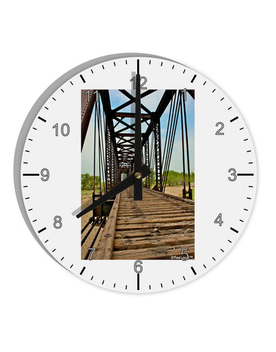 Colorado Landscape Bridge 10 InchRound Wall Clock with Numbers-Wall Clock-TooLoud-White-Davson Sales