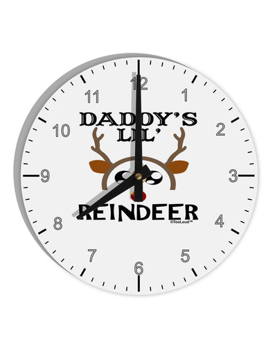 Daddy's Lil Reindeer Boy 10 InchRound Wall Clock with Numbers-Wall Clock-TooLoud-White-Davson Sales