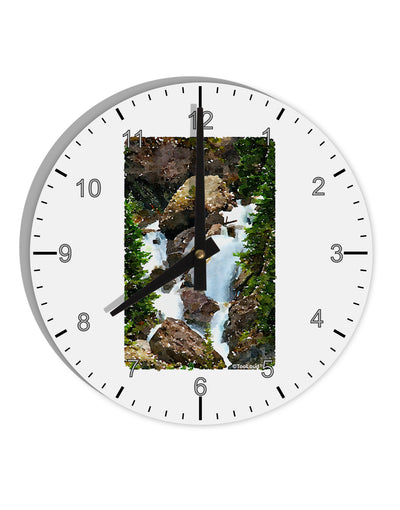 TooLoud Waterfall Watercolor 10 InchRound Wall Clock with Numbers-Wall Clock-TooLoud-White-Davson Sales