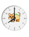 Cute Taco Dog 10 InchRound Wall Clock with Numbers-Wall Clock-TooLoud-White-Davson Sales