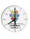 Balance Your Goals 10 InchRound Wall Clock with Numbers-Wall Clock-TooLoud-White-Davson Sales