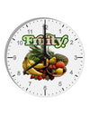 Fruity Fruit Basket 10 InchRound Wall Clock with Numbers-Wall Clock-TooLoud-White-Davson Sales