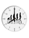 Evolution of Man 10 InchRound Wall Clock with Numbers by TooLoud-Wall Clock-TooLoud-White-Davson Sales