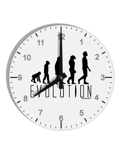 Evolution of Man 10 InchRound Wall Clock with Numbers by TooLoud-Wall Clock-TooLoud-White-Davson Sales