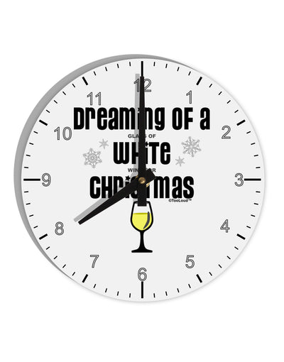 White Wine For Christmas 10 InchRound Wall Clock with Numbers-Wall Clock-TooLoud-White-Davson Sales