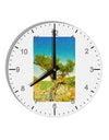 Colorado Tree Watercolor 10 InchRound Wall Clock with Numbers-Wall Clock-TooLoud-White-Davson Sales