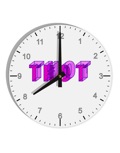 THOT Artistic Text 10 InchRound Wall Clock with Numbers-Wall Clock-TooLoud-White-Davson Sales