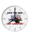 Save the Reef - Eat Lionfish 10 InchRound Wall Clock with Numbers-Wall Clock-TooLoud-White-Davson Sales