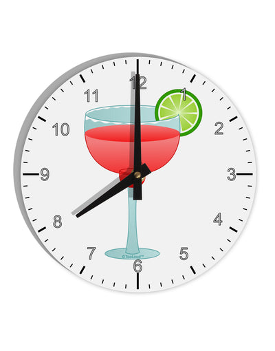 Red Margarita with Lime - Cinco de Mayo 10 InchRound Wall Clock with Numbers by TooLoud-Wall Clock-TooLoud-White-Davson Sales