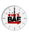 He's BAE - Right Arrow 10 InchRound Wall Clock with Numbers-Wall Clock-TooLoud-White-Davson Sales