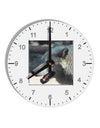 TooLoud White Wolf Face 10 InchRound Wall Clock with Numbers-Wall Clock-TooLoud-White-Davson Sales