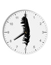 Black Feather 10 InchRound Wall Clock with Numbers-Wall Clock-TooLoud-White-Davson Sales