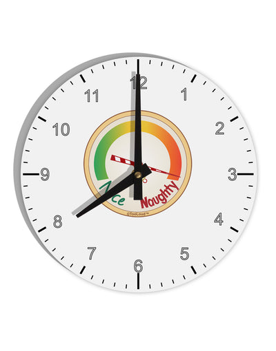 Naughty or Nice Meter Naughty 10 InchRound Wall Clock with Numbers-Wall Clock-TooLoud-White-Davson Sales