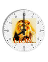 Lion Watercolor 4 Text 10 InchRound Wall Clock with Numbers-Wall Clock-TooLoud-White-Davson Sales