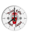 Red Cup Drink Coffee Hail Satan 10 InchRound Wall Clock with Numbers by TooLoud-Wall Clock-TooLoud-White-Davson Sales