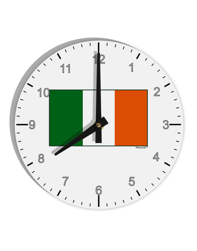 Irish Flag - Flag of Ireland 10 InchRound Wall Clock with Numbers-Wall Clock-TooLoud-White-Davson Sales