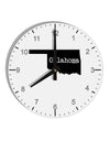 Oklahoma - United States Shape 10 InchRound Wall Clock with Numbers by TooLoud-Wall Clock-TooLoud-White-Davson Sales