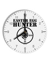 Easter Egg Hunter Black and White 10 InchRound Wall Clock with Numbers by TooLoud-Wall Clock-TooLoud-White-Davson Sales