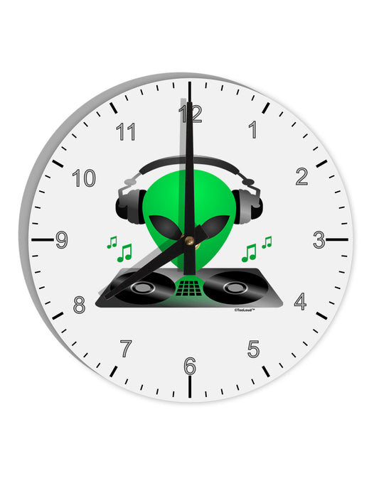 Alien DJ 10 InchRound Wall Clock with Numbers-Wall Clock-TooLoud-White-Davson Sales