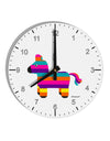 Colorful Hanging Pinata Design 10 InchRound Wall Clock with Numbers by TooLoud-Wall Clock-TooLoud-White-Davson Sales