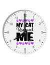 My Cat Rescued Me 10 InchRound Wall Clock with Numbers-Wall Clock-TooLoud-White-Davson Sales