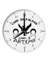 Camp Half Blood Cabin 8 Artemis 10 InchRound Wall Clock with Numbers by TooLoud-Wall Clock-TooLoud-White-Davson Sales